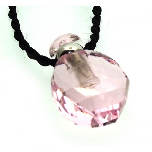 Pink Glass Perfume Bottle Style Pendant